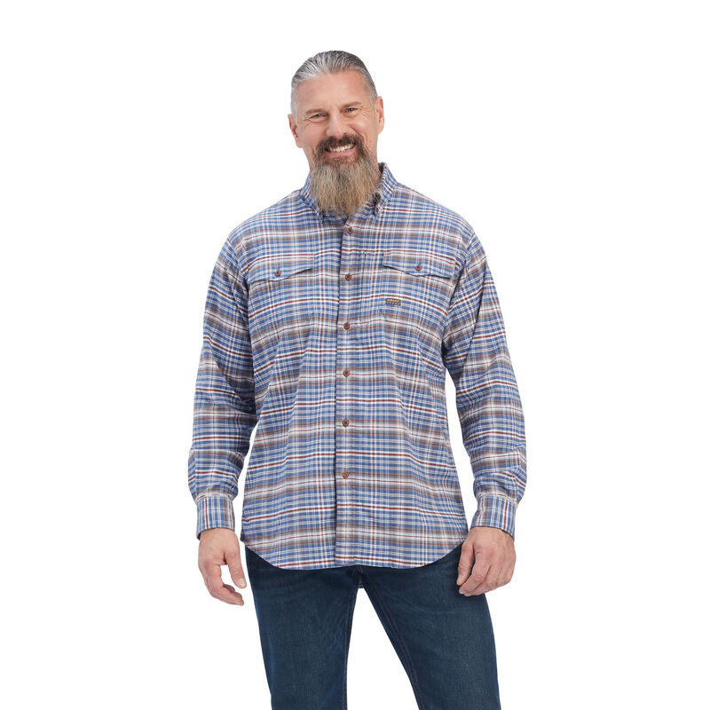 Ariat Hemden Herren - Rebar Flannel Durastretch Work Grau ( QVFXB-3092 )